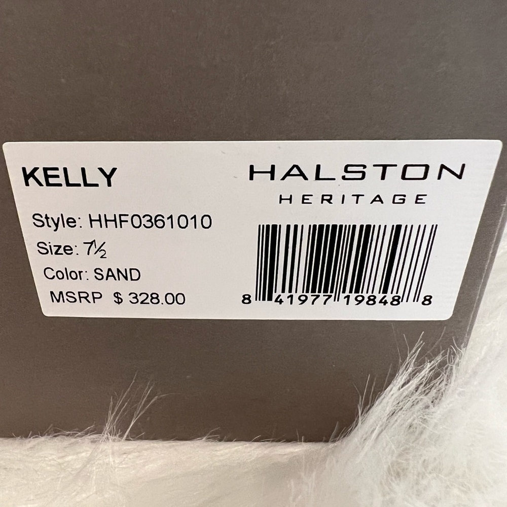 NWT. Halston Heritage Kelly Nude Sand Tan Suede Stiletto Sandals. Brand New. - Picture 7 of 7